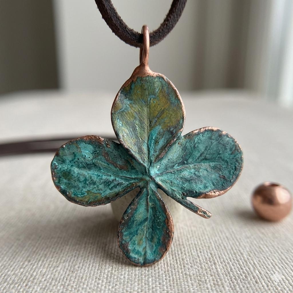 Collar Hoja de Trébol Natural | Colgante Botánico Verde | Joyería Inspirada en la Naturaleza | Amuleto de Buena Suerte/Regalo mujer