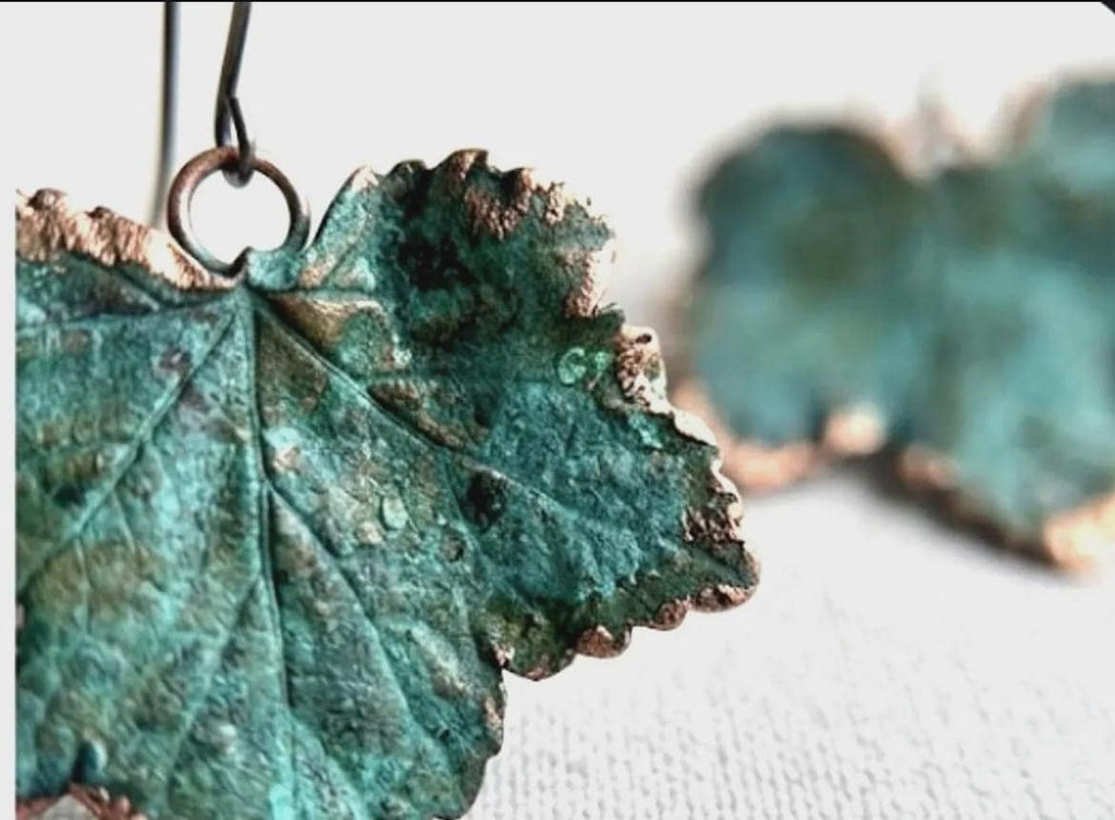Pendientes hojas naturales bañadas en cobre | Joyería botánica real | Pendientes artesanales únicos | Regalo naturaleza/Regalo para mujer