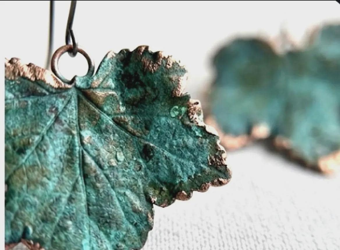 Pendientes hojas naturales bañadas en cobre | Joyería botánica real | Pendientes artesanales únicos | Regalo naturaleza/Regalo para mujer