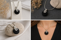 Colgante de Plata 925 con Lava Volcánica | Collar Diseño Orgánico y Moderno | Joyería Minimalista