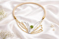 Collar de plata con peridoto y baño dorado degradé | Collar elegante orgánico | Joyería artesanal sofisticada