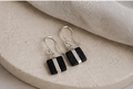 Pendientes de Plata 925 con Lava Volcánica Negra | Earrings Minimalistas Elegantes | Joyería Artesanal Moderna