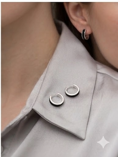 Pendientes de Aro en Plata de Ley 925 y Lava Volcánica, Aros Minimalistas de Piedra Natural, Joyería Orgánica Hecha a Mano.
