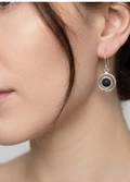 Pendientes de Espiral en Plata de Ley 925 y Lava Volcánica, Joyería Minimalista de Piedra Natural, Regalo Artesanal para Ella.