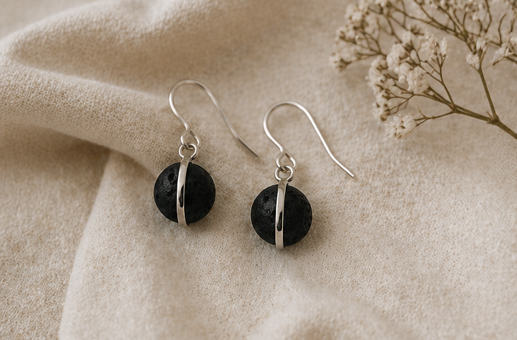 Pendientes Eclipse de Plata y Lava