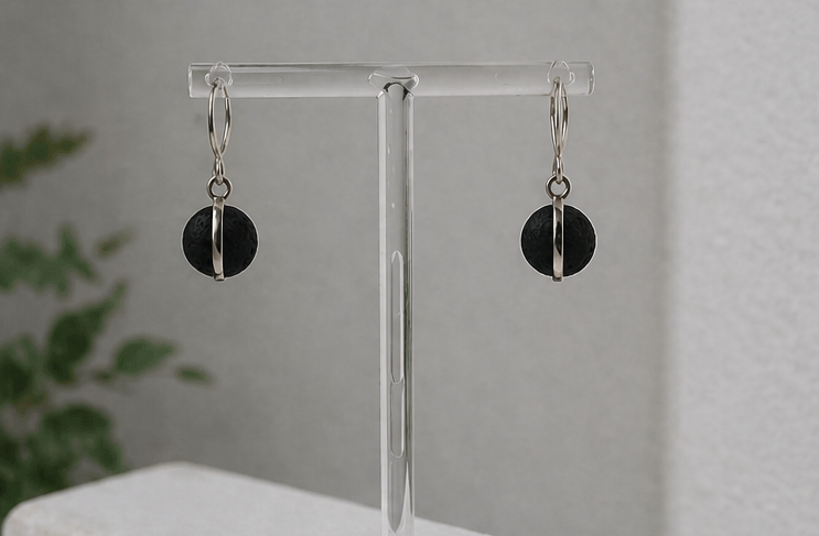 Pendientes Eclipse de Plata y Lava
