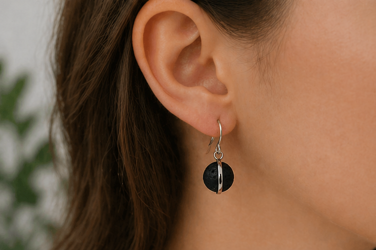 Pendientes Eclipse de Plata y Lava