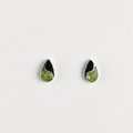 Pendientes Gota de Plata con Peridoto y Lava Natural