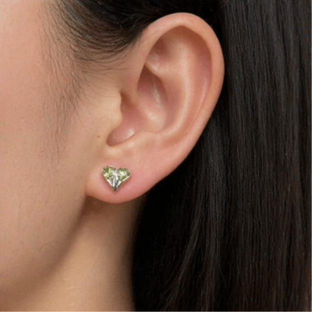 Pendientes de Peridoto en Plata 925 – Diseño Corazón Verde, Joyería Fina Artesanal