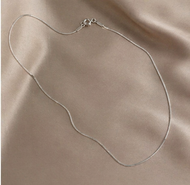 Cadena de plata 44 / 48 / 54 cm | Collar fino minimalista | Cadena tipo snake | Joyería elegante unisex